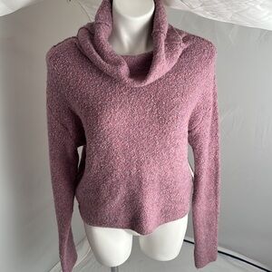 Free People Stormy multicolor lavender boho cowl neck sweater